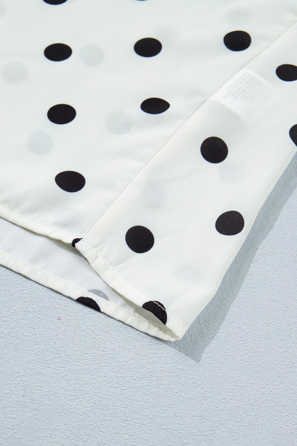 Polka Dot Loose Dolman Shirt with Rolled Cuffs and Tunic Length