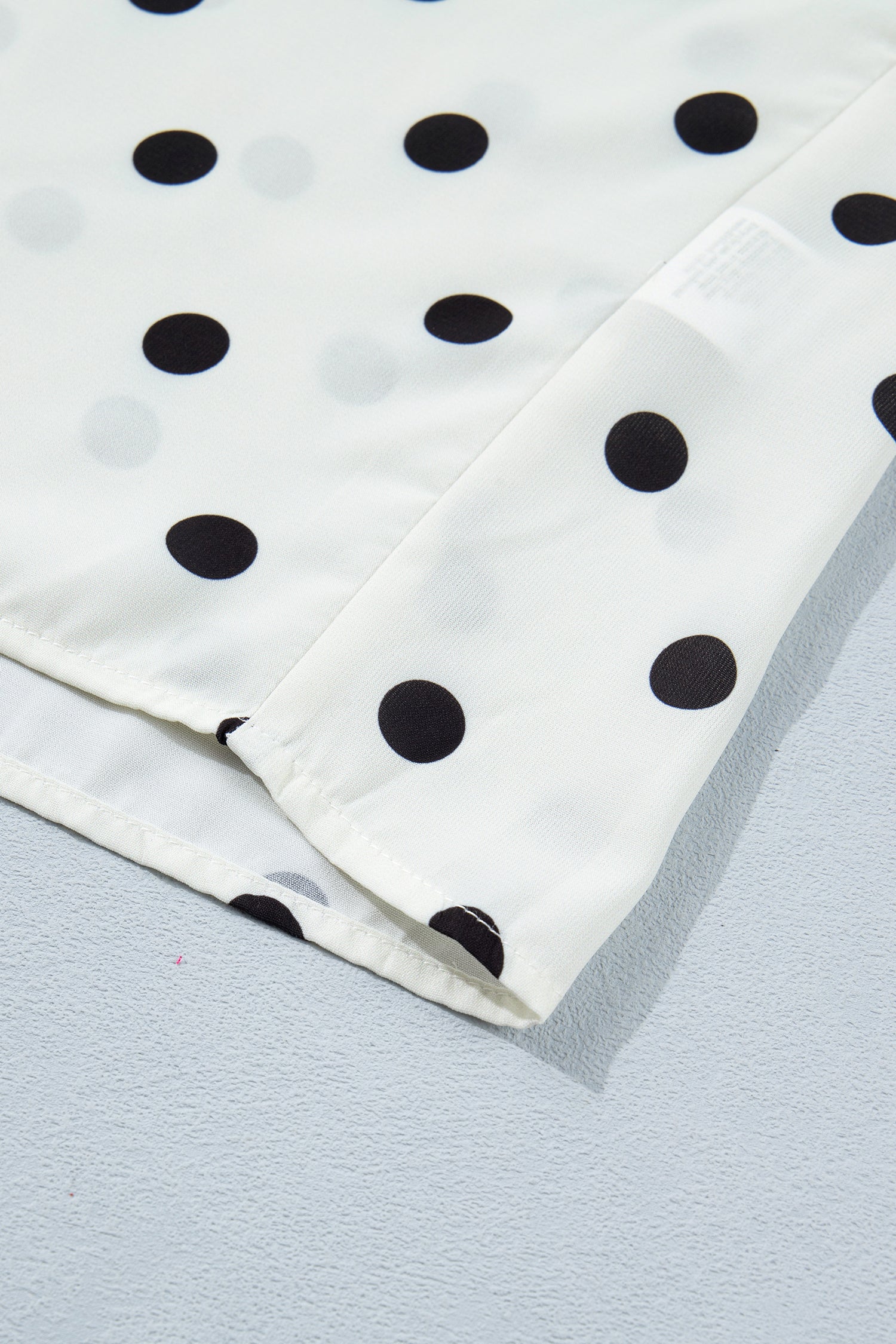Polka Dot Loose Dolman Shirt with Rolled Cuffs and Tunic Length