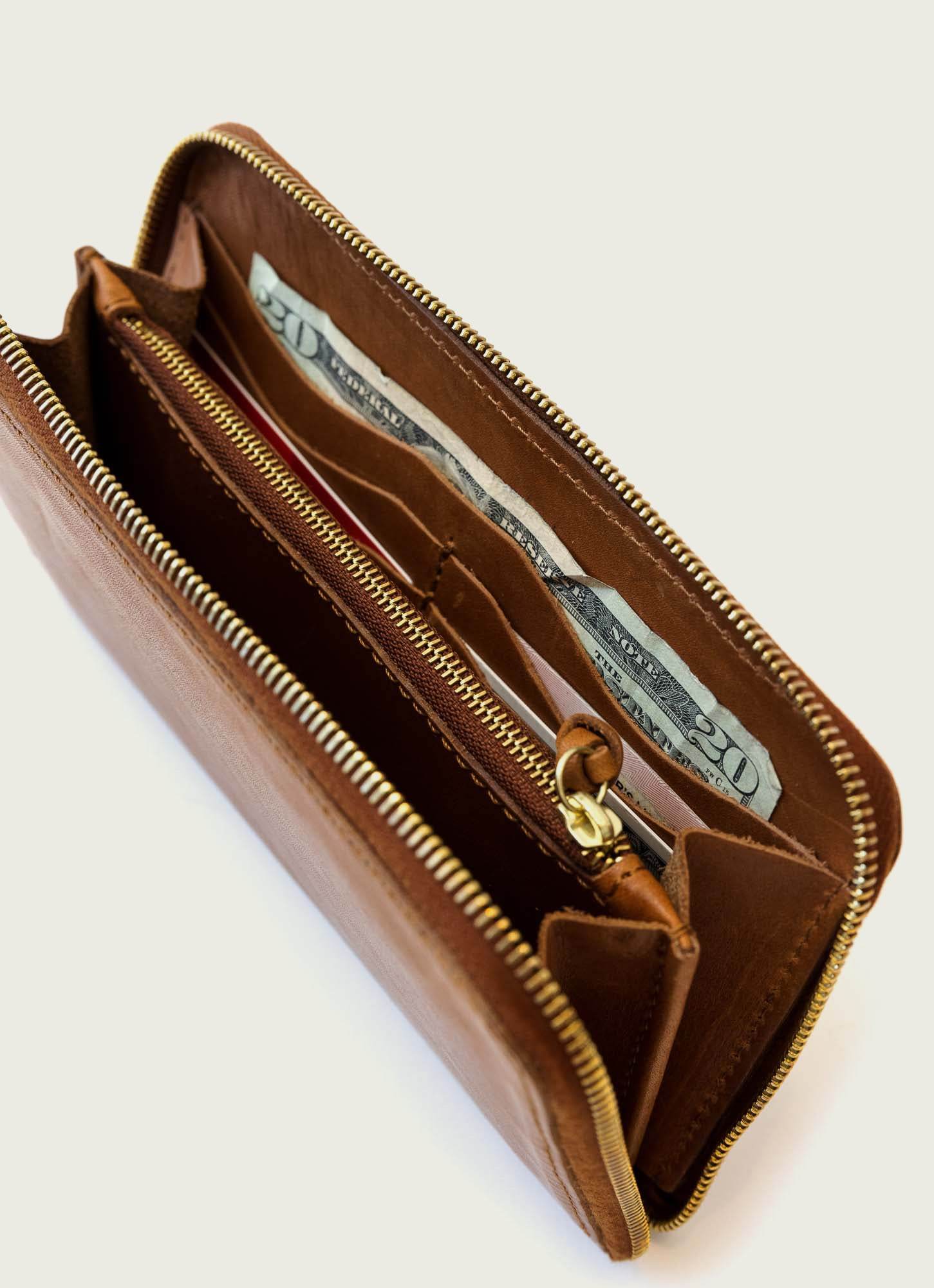 Classic Zip Around Wallet in Full-Grain Leather