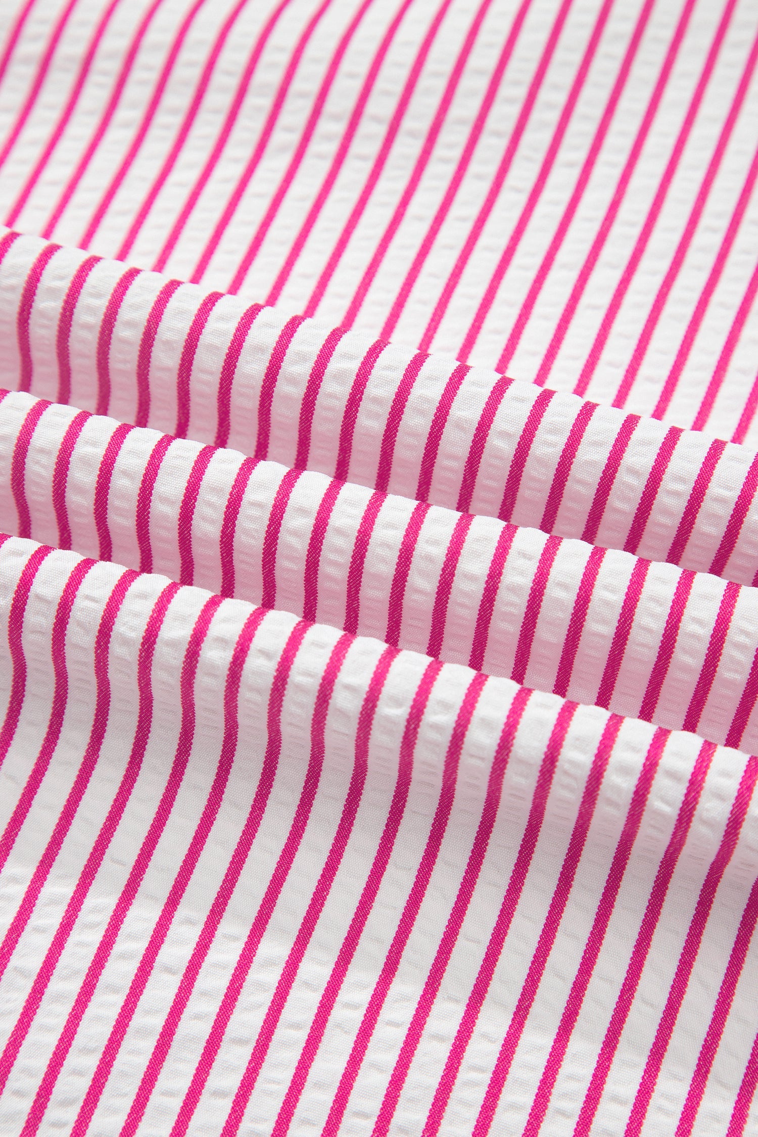 Striped Short Sleeve Long Dress with Half Button Front