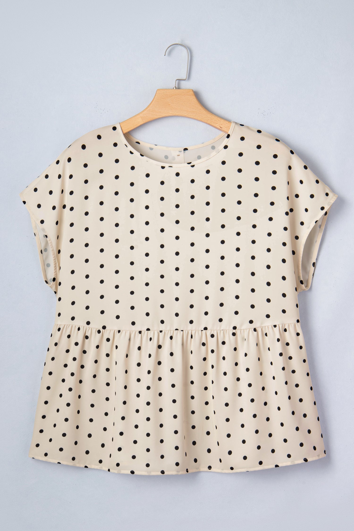 Adora Polka Dot Button Detail Babydoll Blouse | Polyester