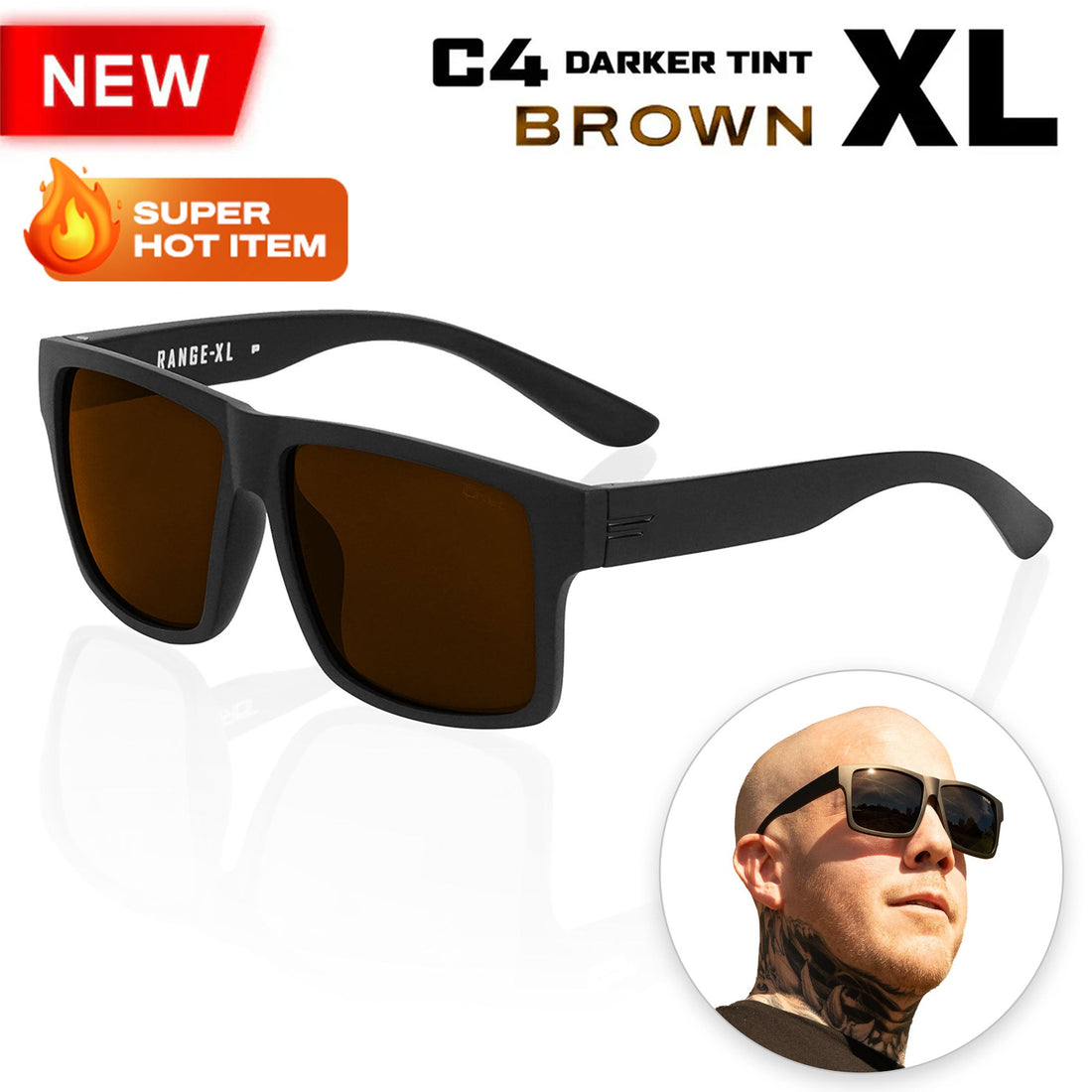 Extra Large Polarized Sunglasses for Men with Wider Head Fit