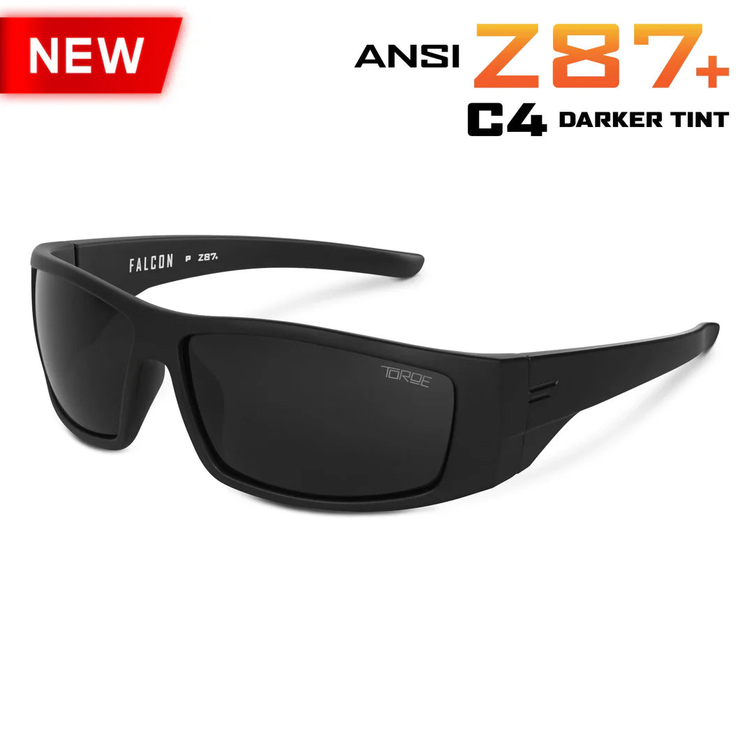 Falcon ANSI Z87+ safety rated wraparound polarized sunglasses