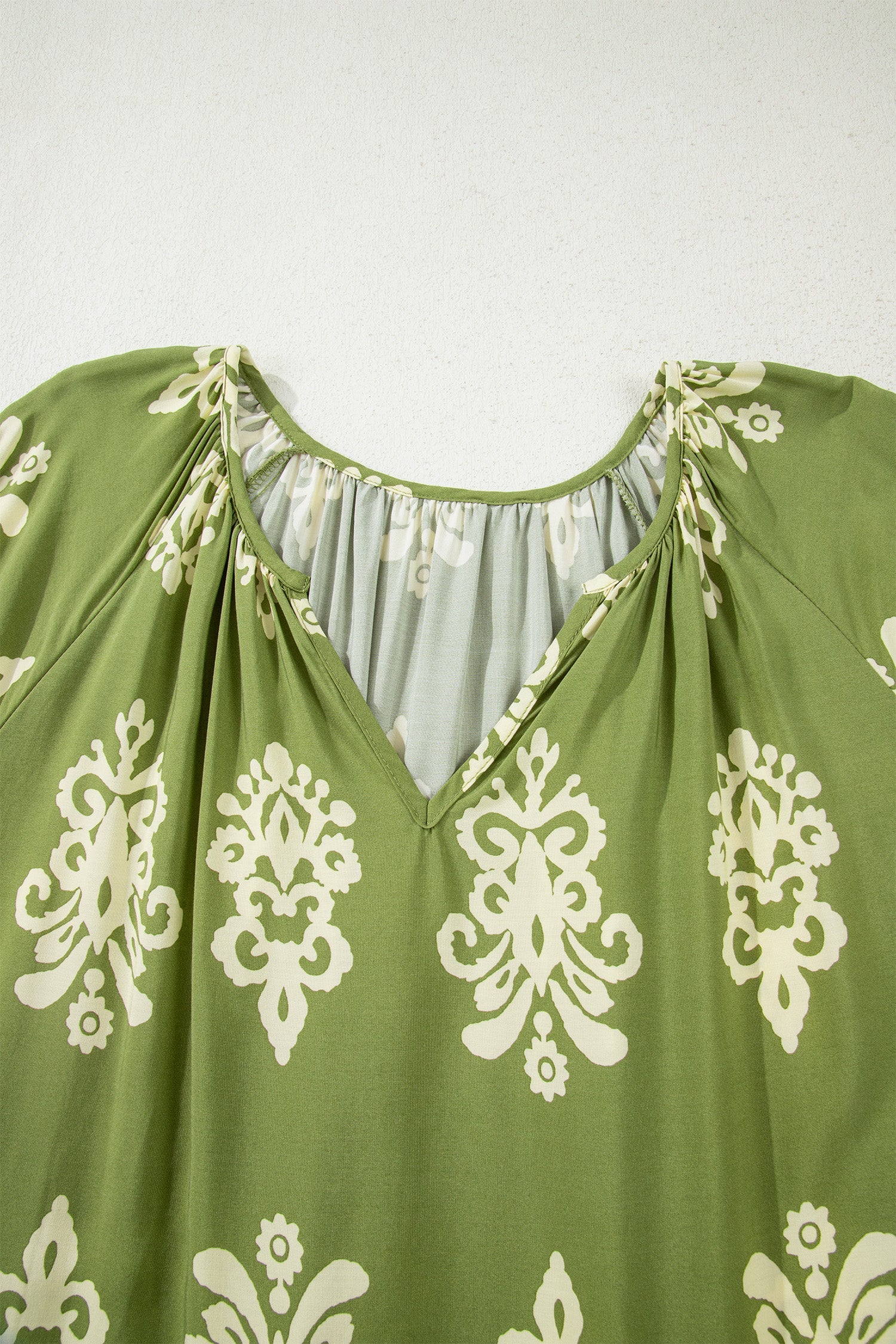 Yellow Boho Floral V-Neck Short Sleeve Top | Viscose