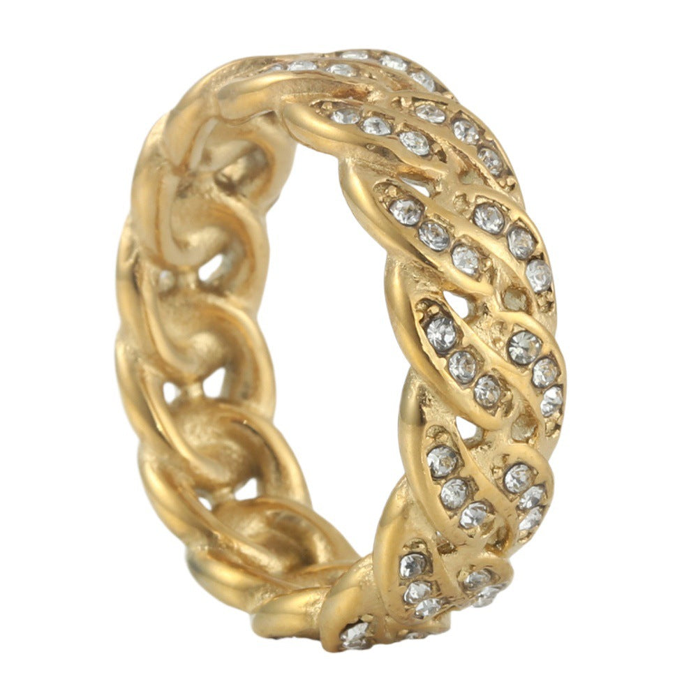 Personalized Punk Stainless Steel Chain Ring