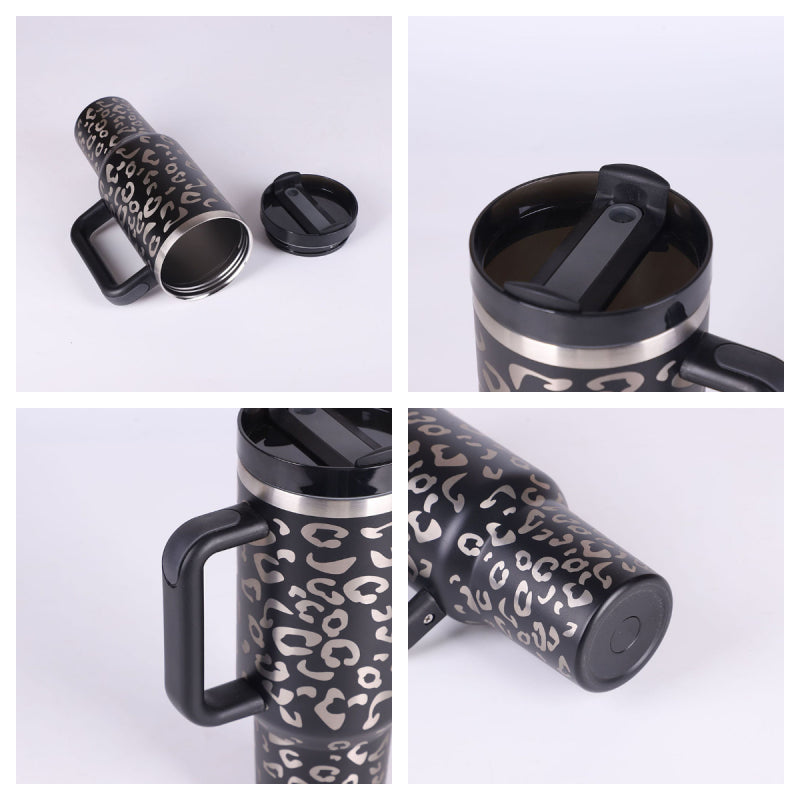 40 oz Stainless Steel Insulated Tumbler with Handle and Straw