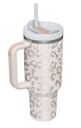 40 oz Stainless Steel Insulated Tumbler with Handle and Straw