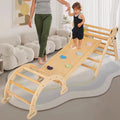 Pickler Pikler Triangle Set Climber 3 Piece Climbing Gym woodandhearts Montessori Climbing Set Toys Play Structure Jungle Gym SlideIndoor Wooden Climbing Arch Toy Climb for Toddlers Baby Kids Infant