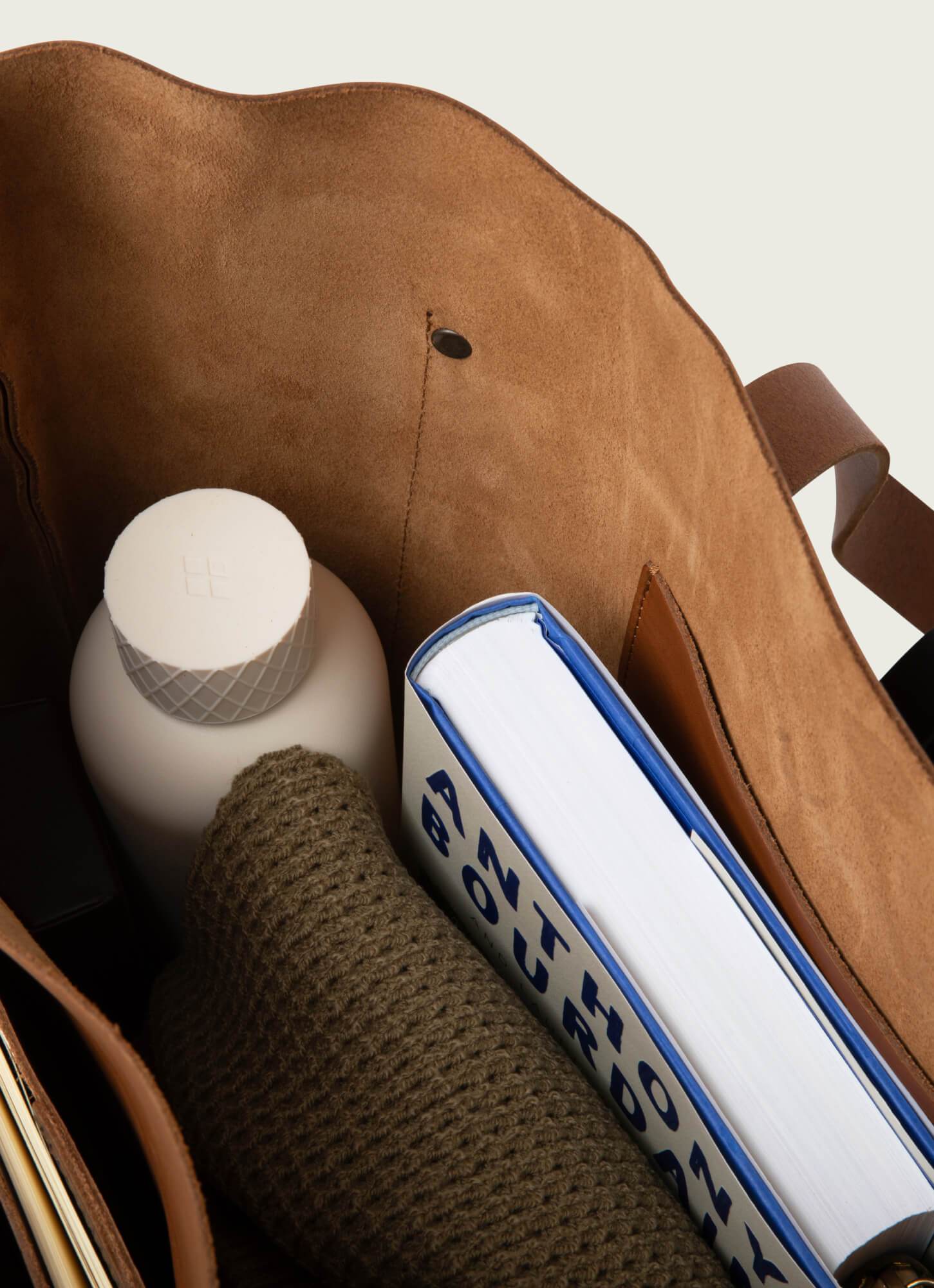 Oversized Leather Tote Bag for Work or Travel