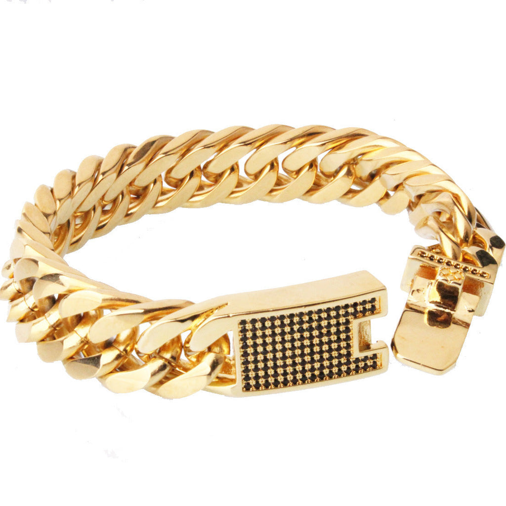New Mens Titanium Steel And Stainless Steel Bracelet