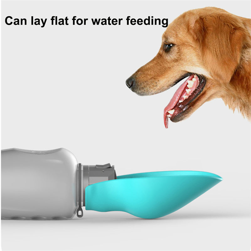 800ml Portable Dog Water Bottle & Foldable Bowl for Hiking