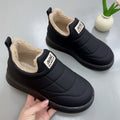 Women's Black Quilted Winter Slip-On Shoes with Plush Lining - Image 7