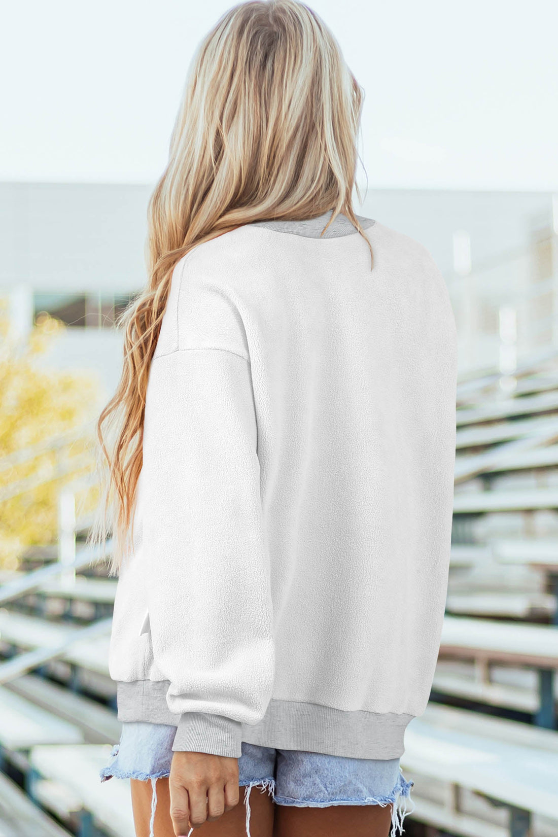 Oakleigh Print Reversible Mock Sweatshirt - White & Grey Tunic