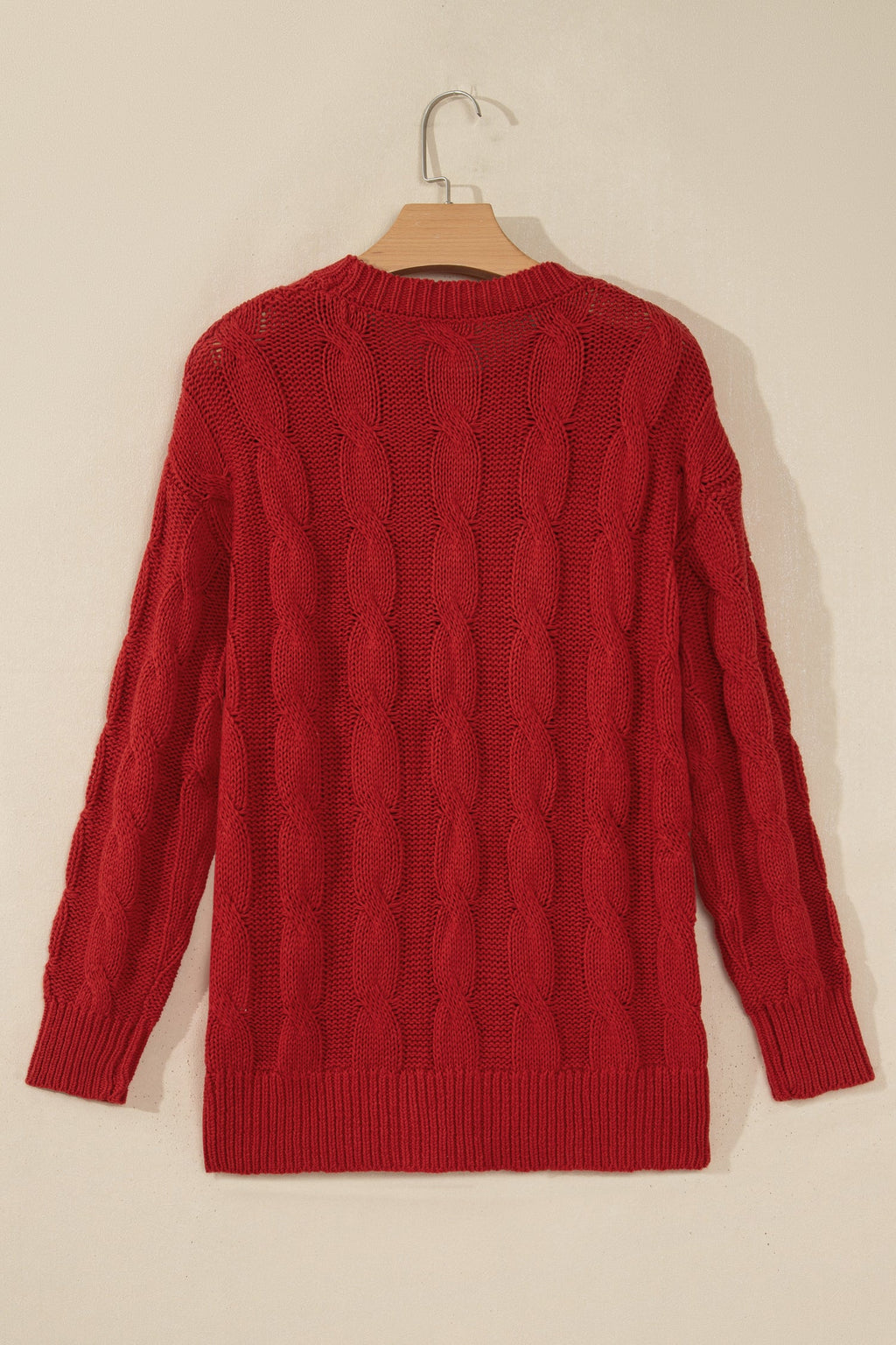 Christmas Falala Embroidered Cable Knit Sweater