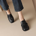 Women’s Retro Minimalist Mid-Heel Leather Shoes
