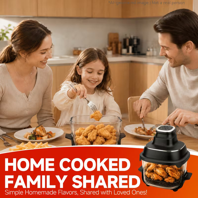 12-in-1 Multi-Function Visual Glass Air Fryer with Viewing Window