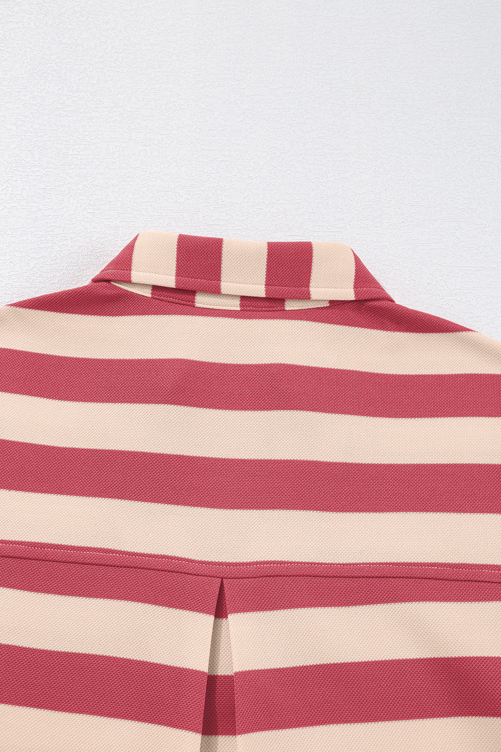 Contrast Striped Collar Long Sleeve Mini Dress in Knit Fabric