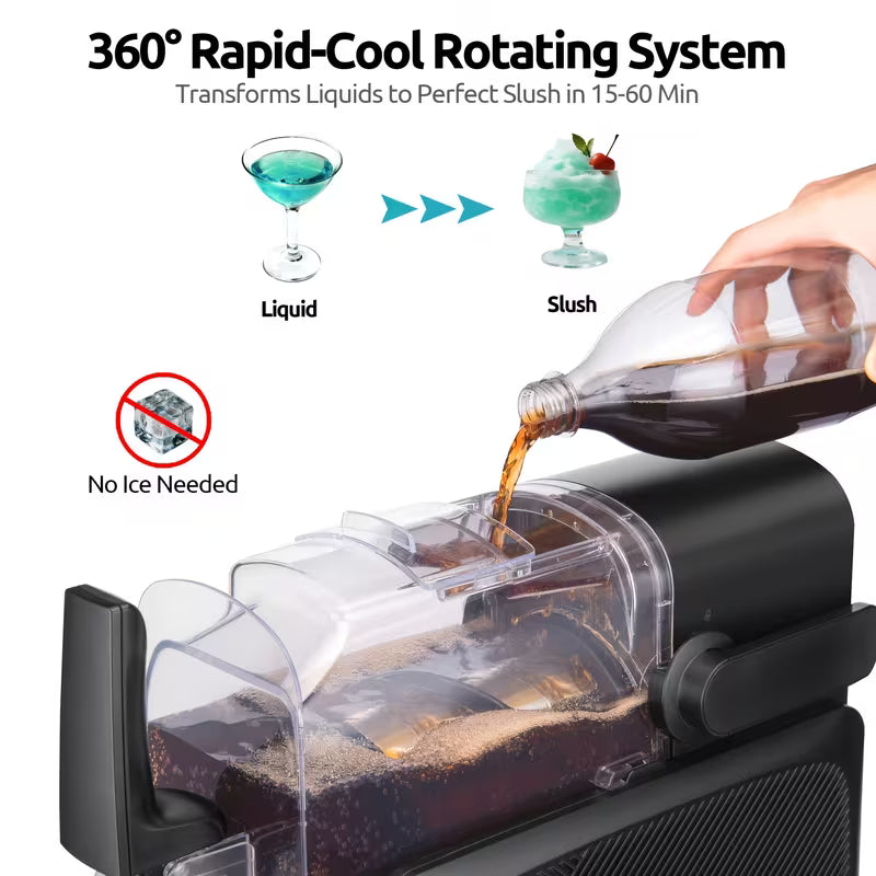 88 oz Commercial Slushie Machine with Cooling and Self-Cleaning