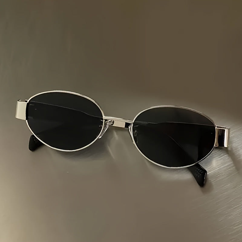 Vintage Oval Sunglasses Gold & Silver Light Luxury Metal Frames