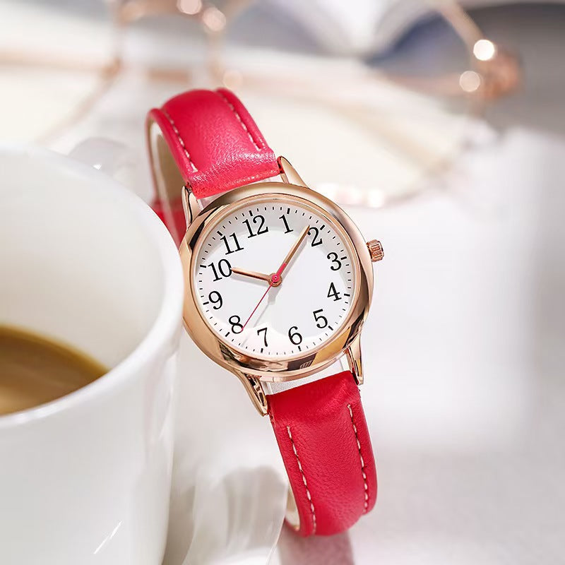 Simple Digital Fashion Alloy Quartz Watch for Women Casual Style