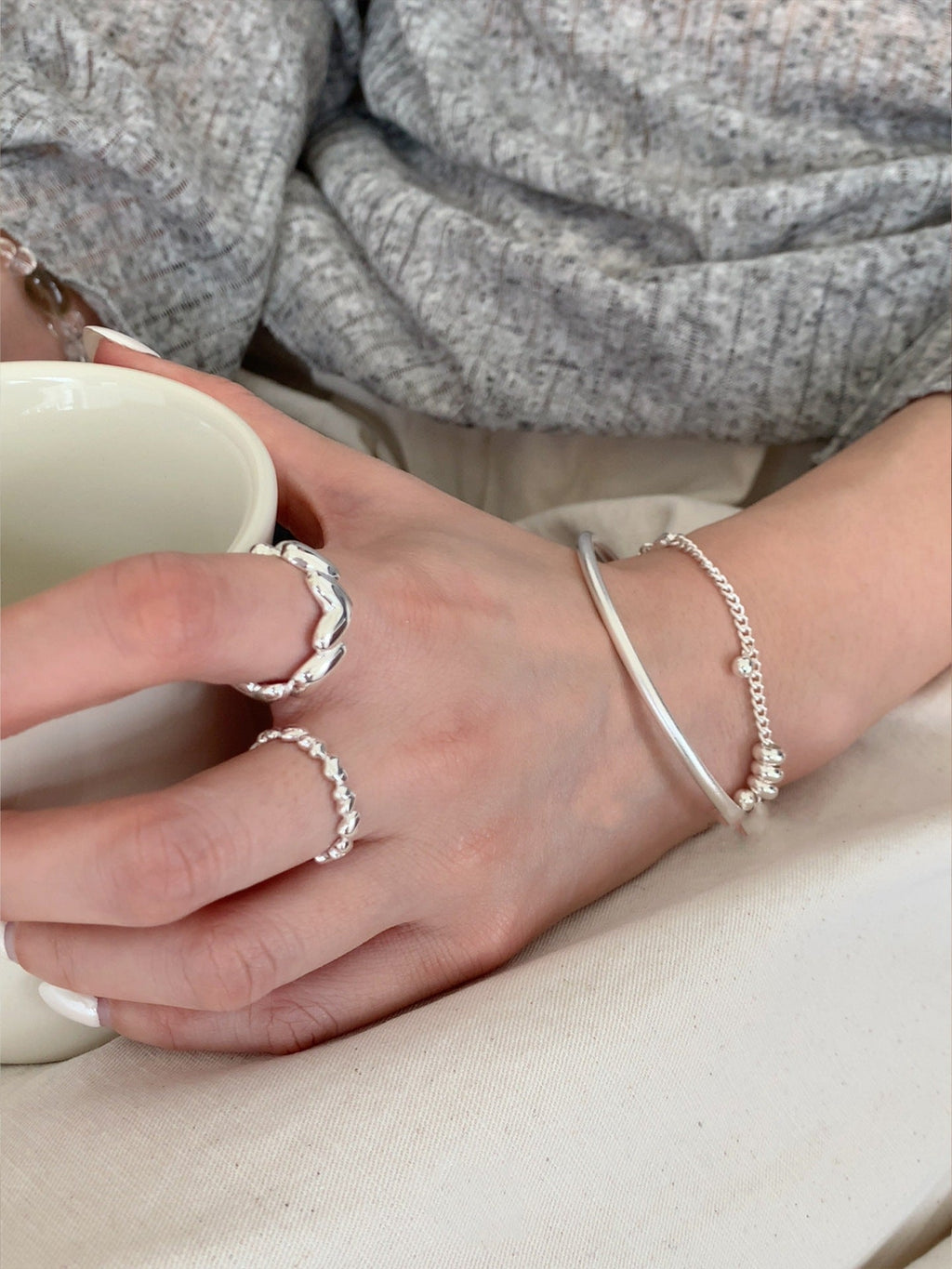 Sweet Heart Stackable Ring For Women, Irregular Unique Heart Shape Adjustable Open Finger Ring, Trendy Forest Style Boho Index Ring Gift