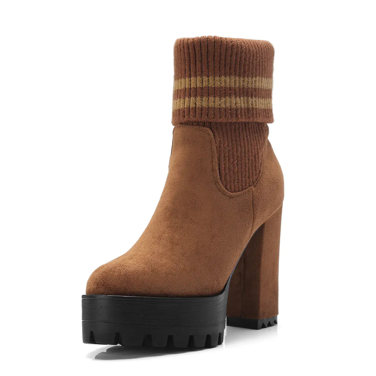 Women's Waterproof Chunky Heel Platform Boots