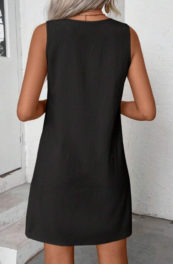 Women's Sleeveless A-Line Button Down Dress Casual Summer Shift