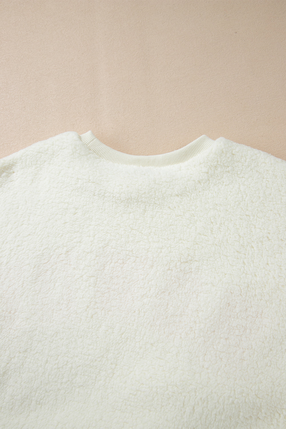 White Sherpa Howdy Patched Crew Neck Pullover Sweatshirt - Image 7