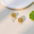 Womens Simple Gold Tone Love Knot Woven Ball Stud Earrings,Costume Earrings For Daily Party Gift Wear