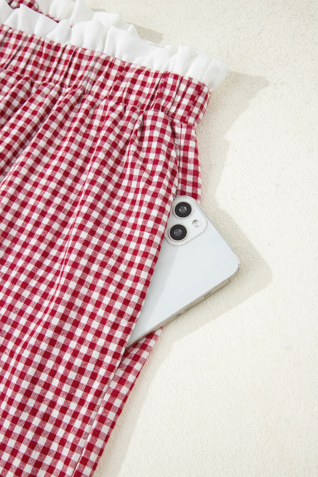 Plus Size Contrast Trim Plaid Shorts