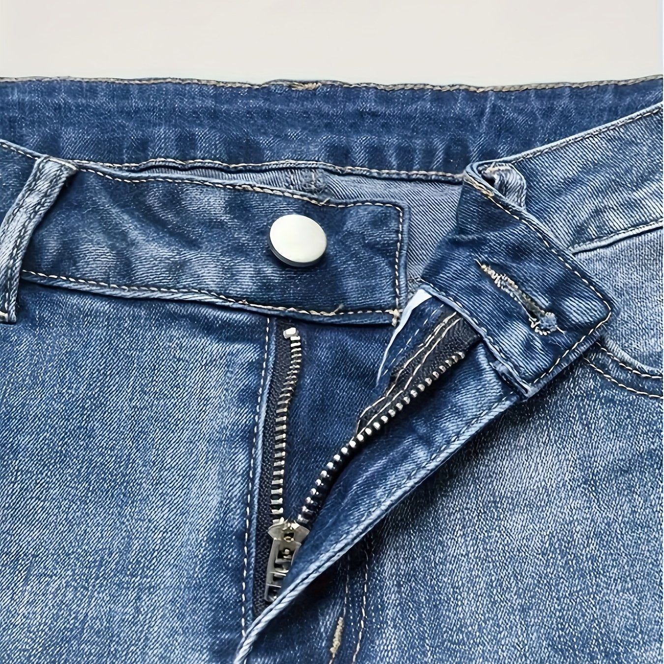 Elegant Stretch Slim Embroidered Mi length Jeans