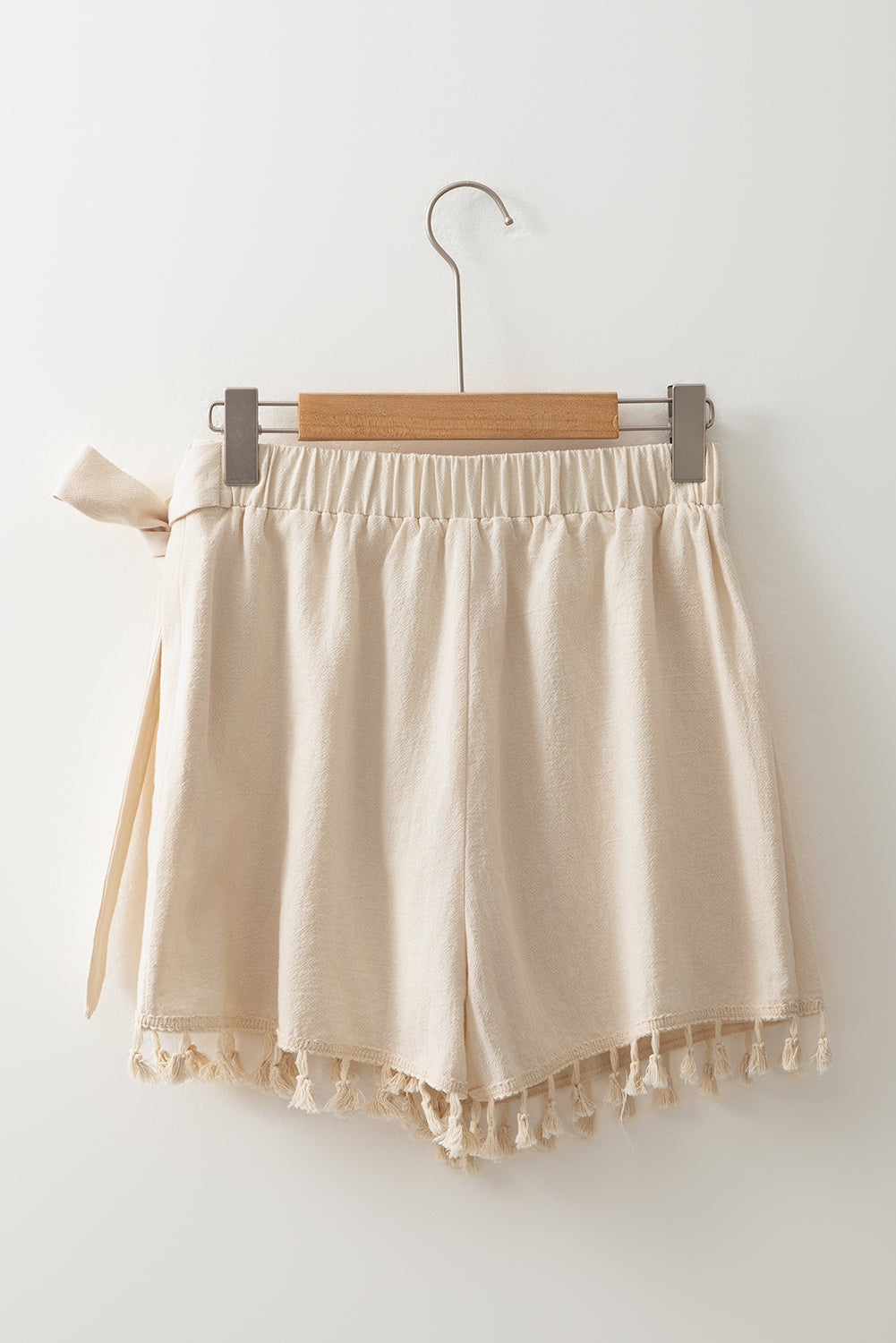 Apricot Tassel Trim Wrap Knot Side Bohemian Mini Skort