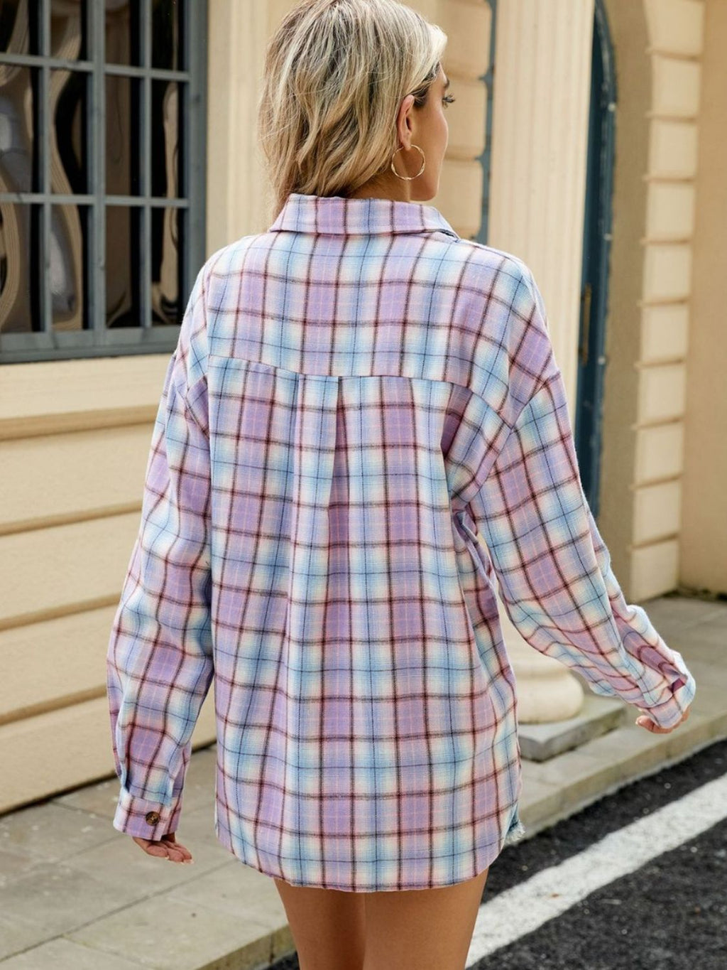 Brown and Black Plaid Long Sleeve Button-Down Collared Shirt - Image 21