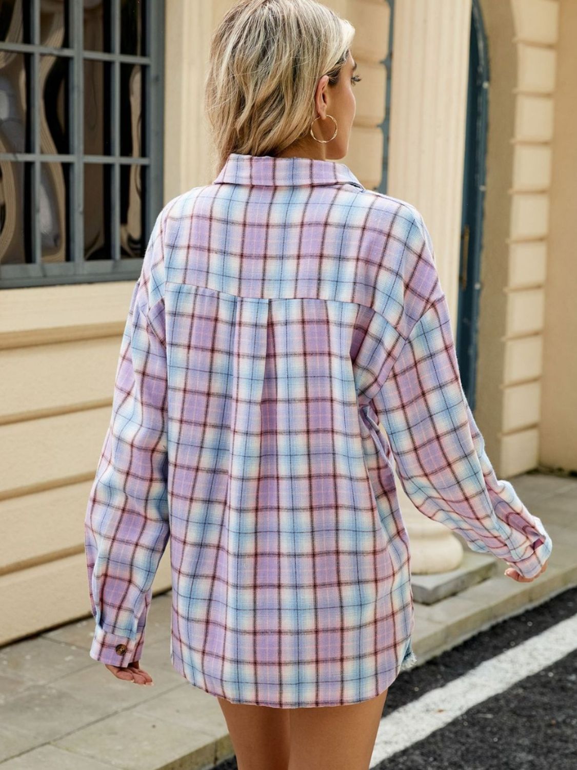 Brown and Black Plaid Long Sleeve Button-Down Collared Shirt - Image 21
