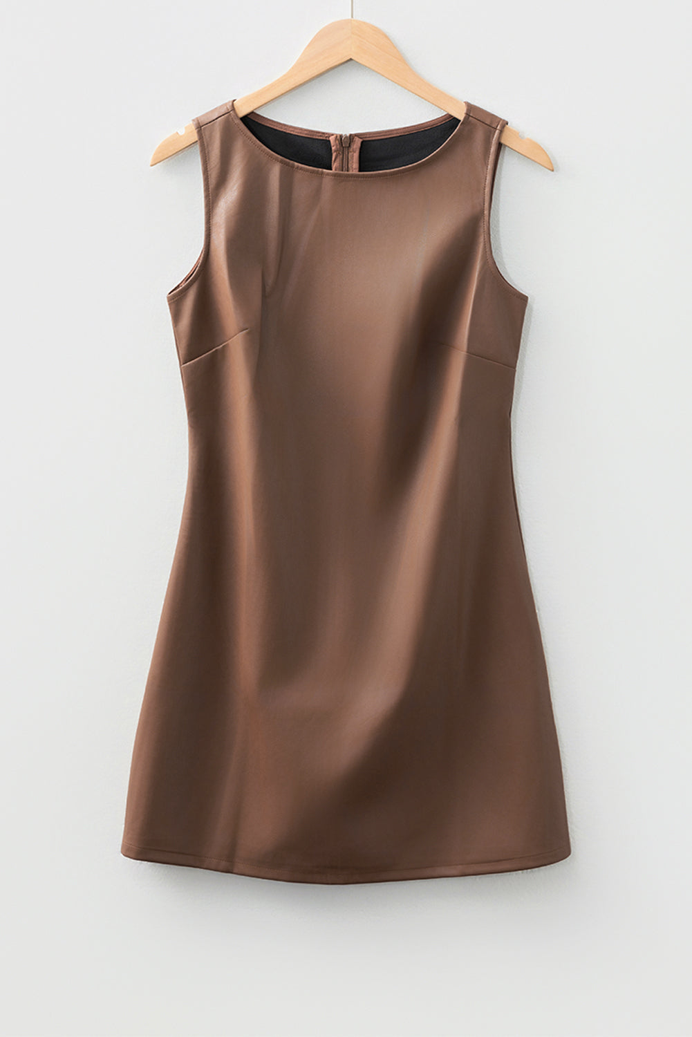 Vegan Leather Sleeveless Mini Dress