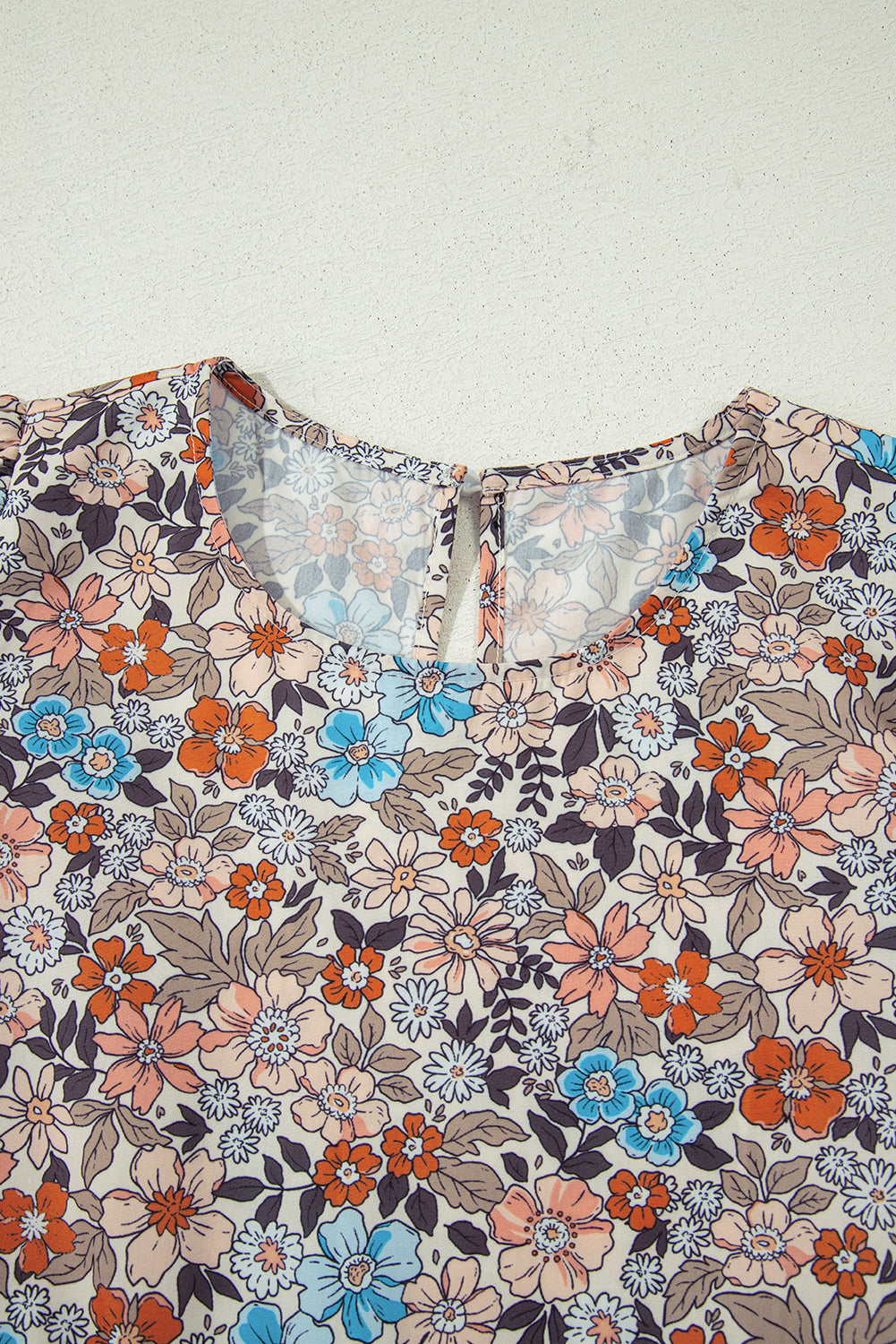 Boho Floral Short Puff Sleeve Mini Dress