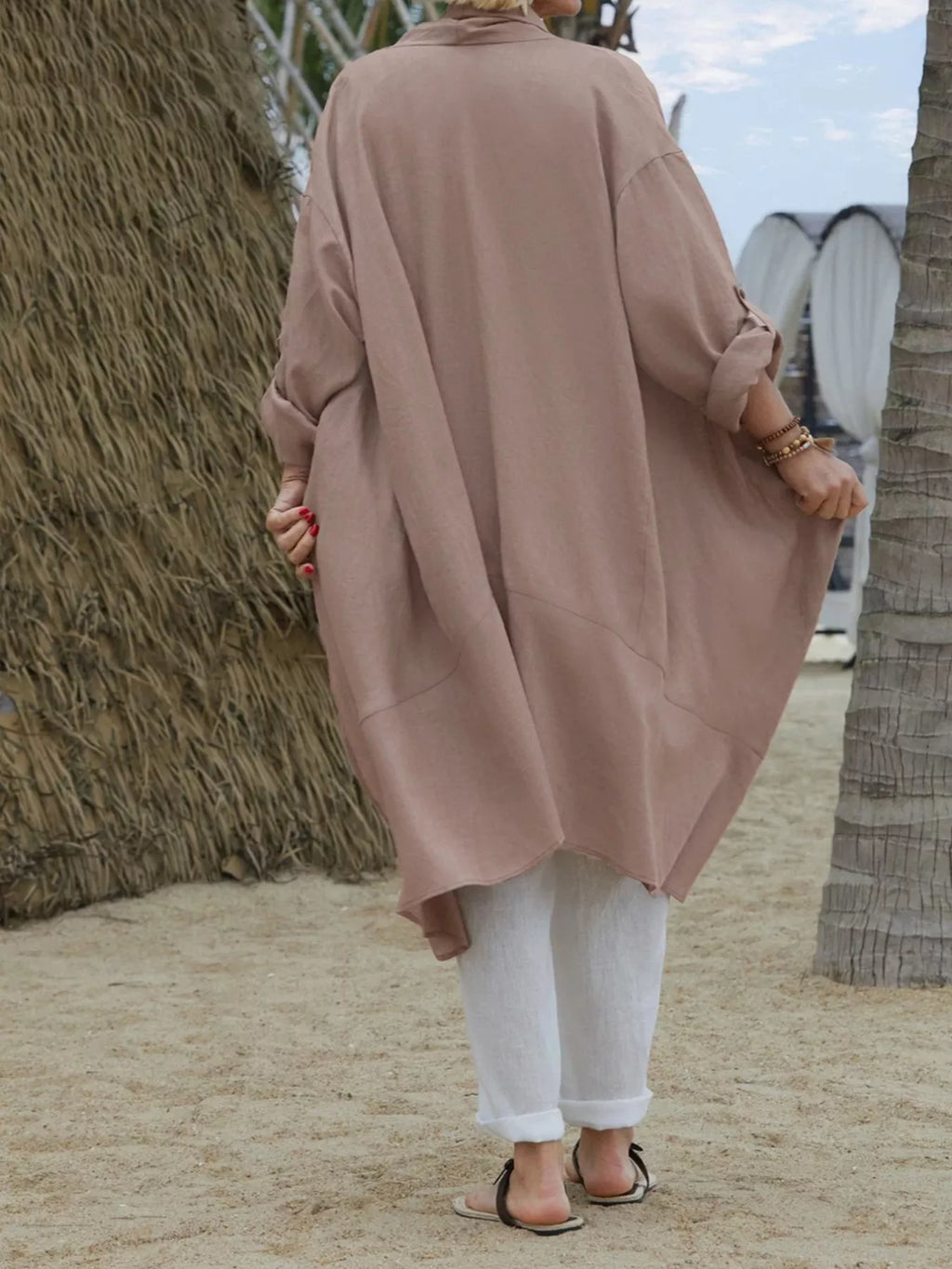 Plus Size Lightweight Open Front Cardigan with Pockets