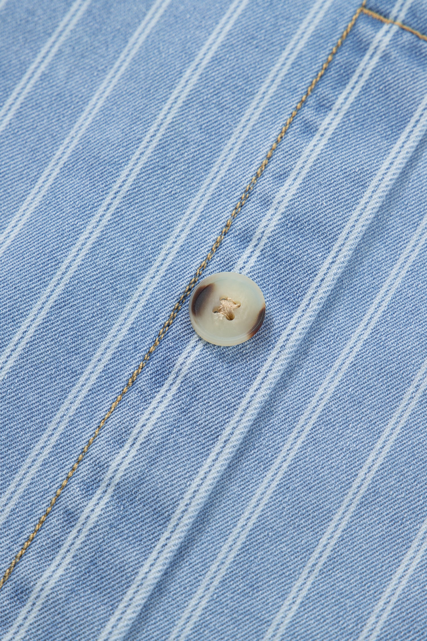 Sky Blue Stripe Buttoned Back T-Shirt Denim Mini Dress