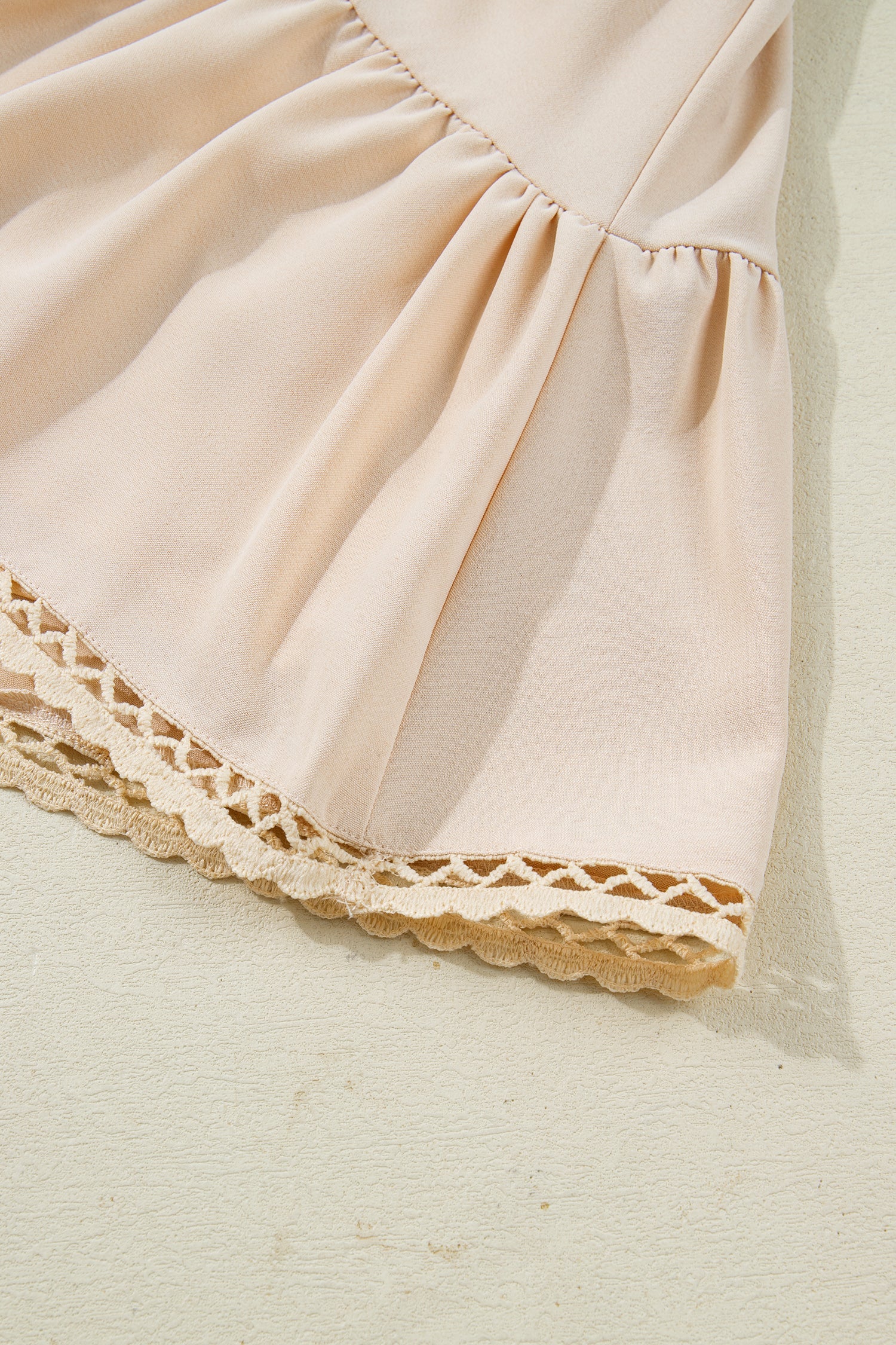 Navy Frilled Elastic Waist Lace Trim Boho Ruffled Shorts