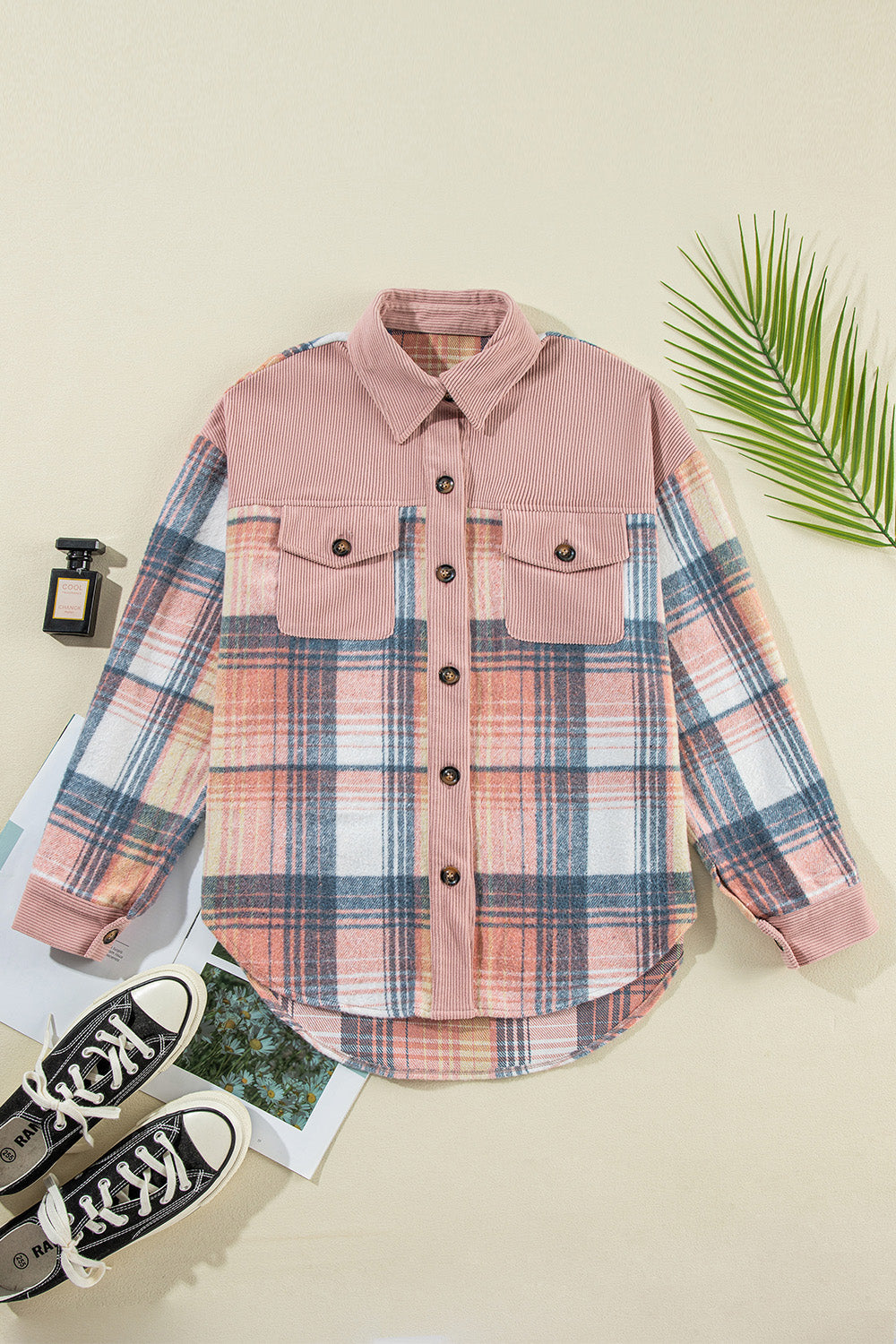 Plaid Button Up Long Sleeve Shacket | Layering Shirt