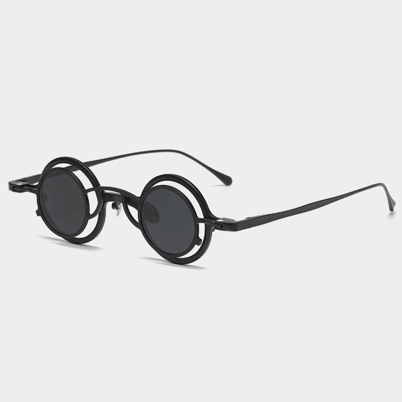 Pure Titanium Small Round Sunglasses Retro Luxury Shades