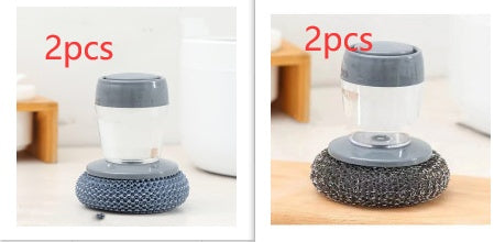 Kitchen Soap Dispensing Palm Brush for Dish Cleaning