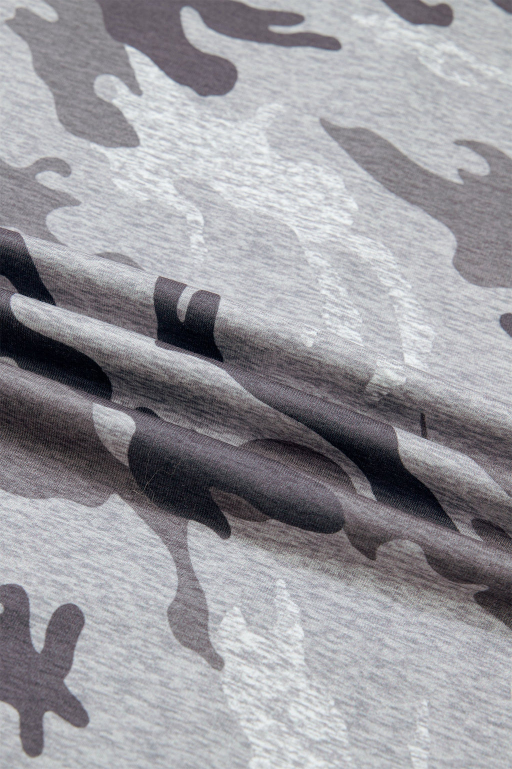 Grey Camo Print Short Sleeve Crew Neck T-Shirt - Image 6