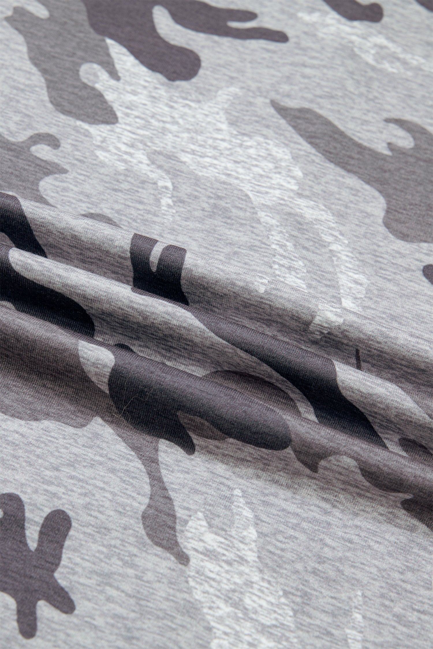 Grey Camo Print Short Sleeve Crew Neck T-Shirt - Image 6