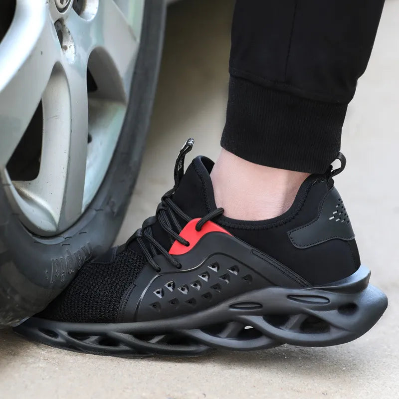 Men's White Flying Woven Mesh Running Sneakers