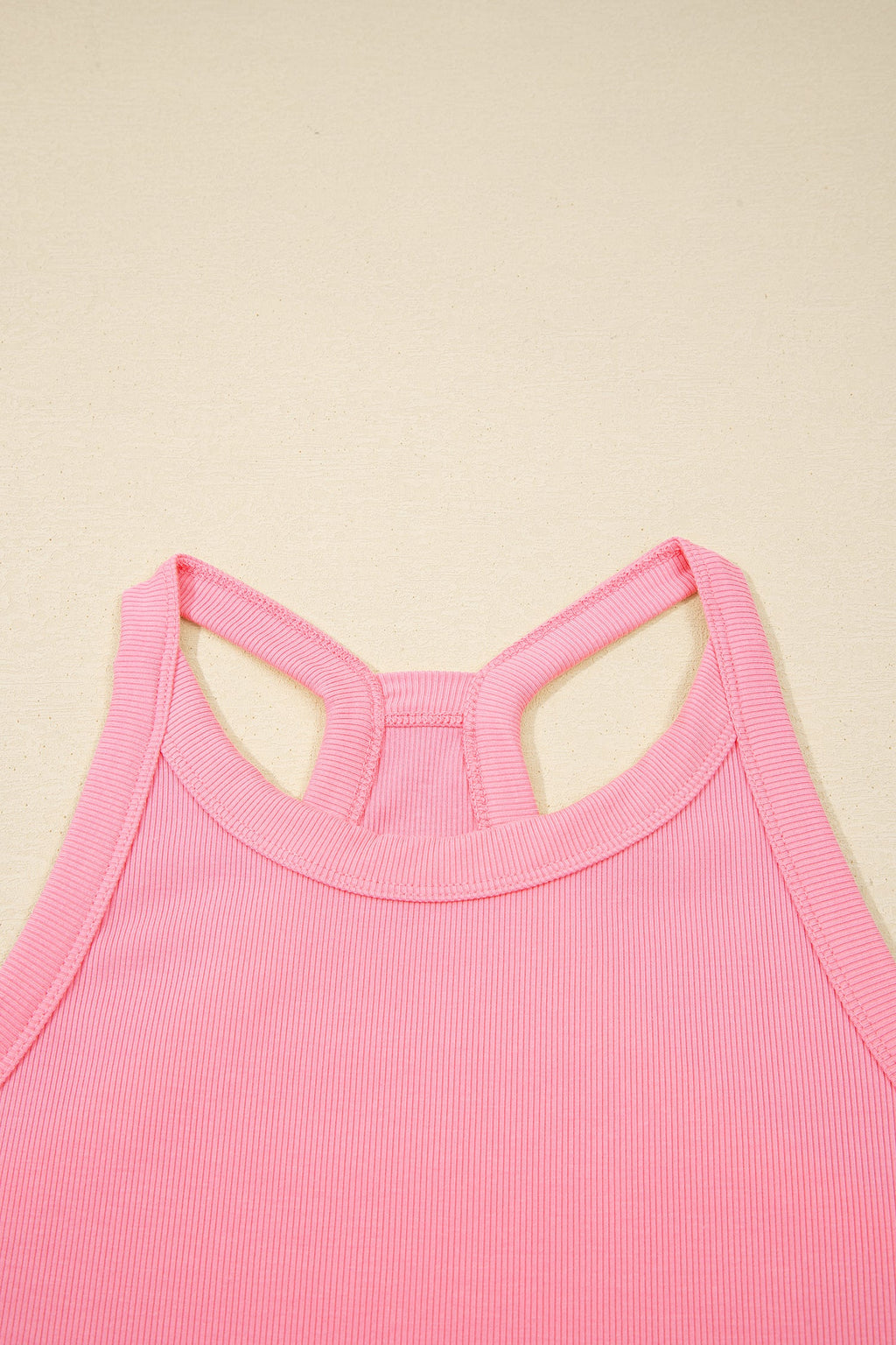 Pink Slim Knit Tank Top and Skort Two-Piece Athleisure Set