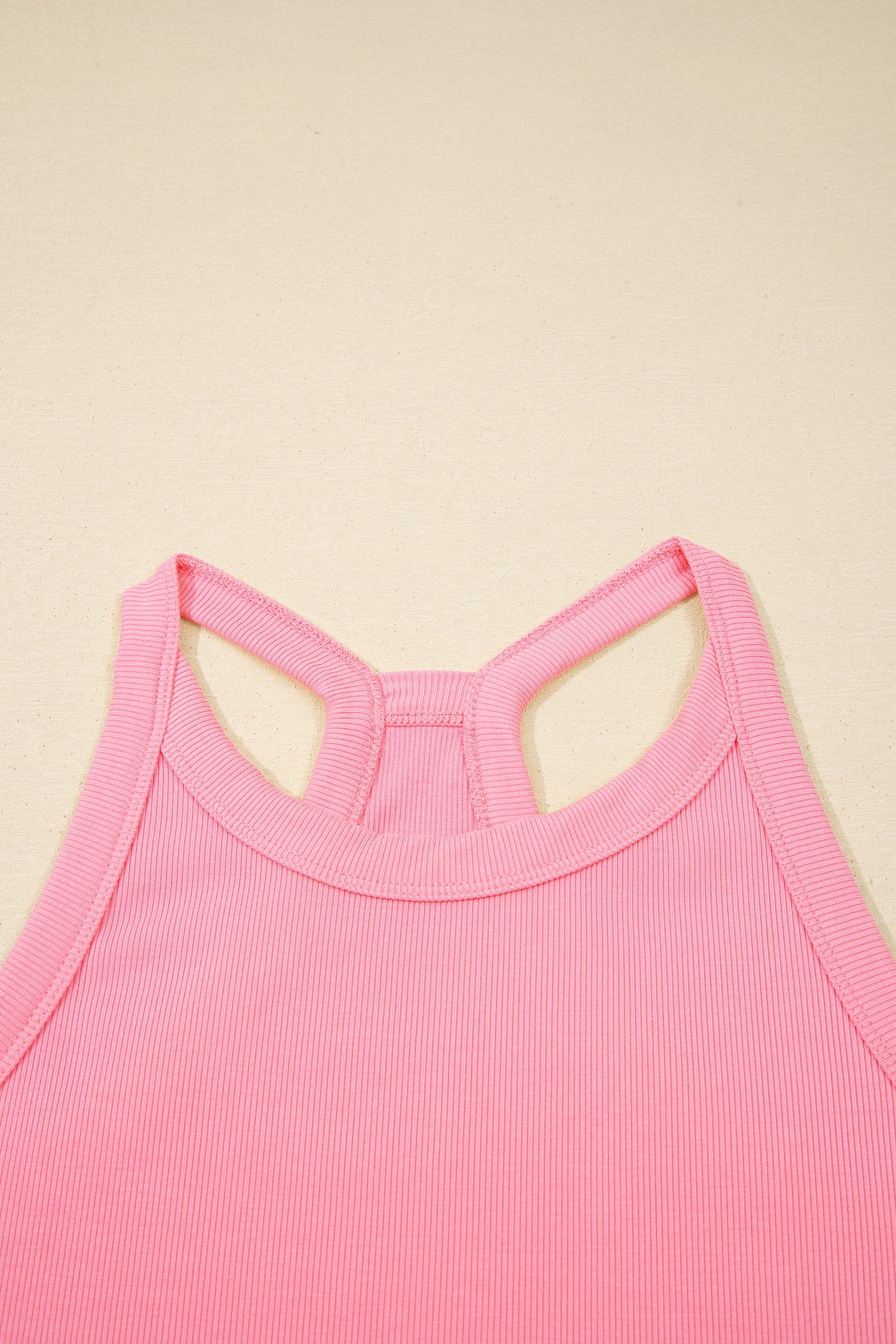 Pink Slim Knit Tank Top and Skort Two-Piece Athleisure Set