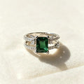Square-cut Princess Four-prong Womens Simple And Stylish Diamond Ring