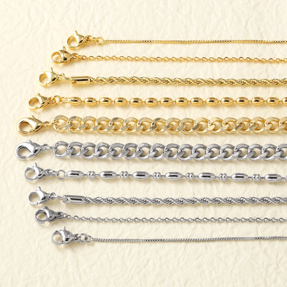 18k Gold Plated Minimalist Hip-Hop Chain Necklace for DIY Styling
