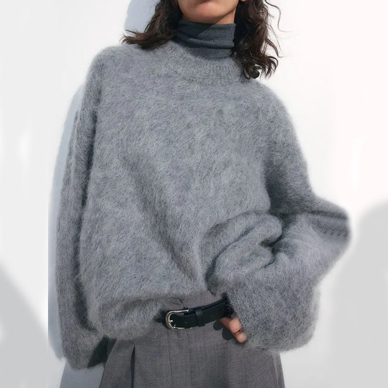 Minimalist Knit Long Sleeve Round Neck Pullover Sweater